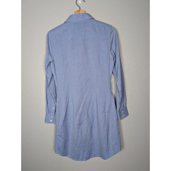Milly Women's Shirt Dress Blue Size 2 Modest Long Sleeves Collared Button Up 139 - Picture 3 of 11